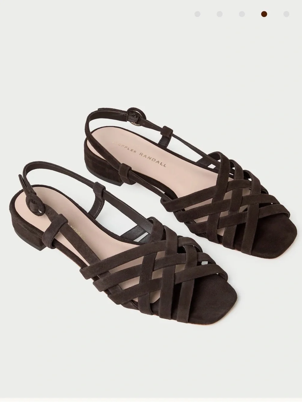 Loeffler Randal Shelly Brown Suede Flat Sandal size 8